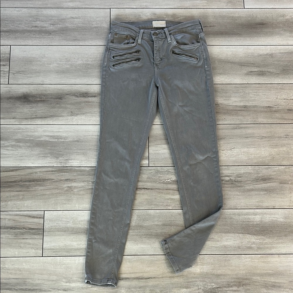 Gilded Intent size 27 gray skinny fit moto jeans Buckle